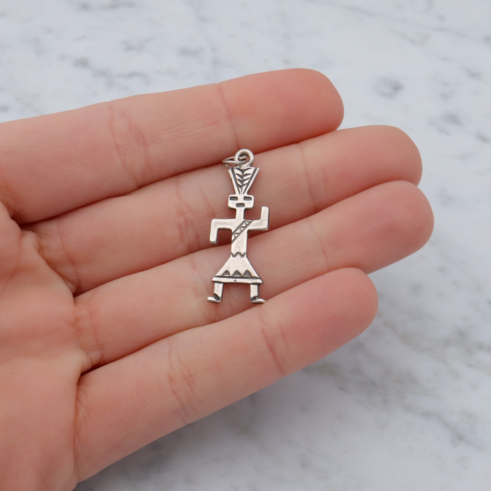 Vintage Native American sterling Kachina doll dancer pendant